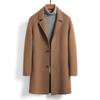 100 Lã Penteada Lã Casaco de Lã Médio-comprimento Slim Fit Casaco de Lã High-end Handmade Cashmere Casaco Livre para Homens Atacado