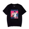 Comercio exterior verano manga corta motosierra gente alrededor código europeo transfronterizo estampado caliente jersey camiseta de manga corta para hombre y mujer