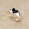 Anillo Negro de Amor para Mujer Corea del Sur ins Moda Trendy Popular en Internet Viento Frío Sexi Corazón de Durazno Anillo de Pasta Ligera Venta al por Mayor