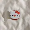 Gato Negro con Lazo Negro Estilo Dibujo Animado - Soporte Magnético para Teléfono, Soporte de Escritorio, Gadget Lindo y Versátil para Ver Series