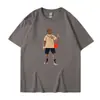 Camiseta de Manga Corta para Hombre con Estampado de Personaje de Rap Periférico de Marca de Alta Calle Nueva Primavera/Verano/Otoño/Invierno 2024 Cuello Redondo