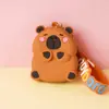 Cartera de Silicona de Capibara Llavero Infantil Bolsa de Almacenamiento Colgante Bolsa de Almacenamiento para Monedas
