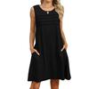 Amazon Europa e Estados Unidos comércio exterior transfronteiriço 2025 primavera e verão novo colete estampado vestido solto com bolso feminino em estoque