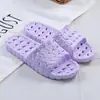 Pantuflas de Plástico para el Hogar y el Baño para Mujer, Nuevas, Huecas, Antideslizantes, Sandalias para el Hogar, Sandalias para Baño de Hotel con Orificios de Drenaje