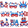 Nuevas Gafas de Estrella de Cinco Puntas para el Día de la Independencia Suministros de Decoración para Fiesta del Día de los Veteranos Americanos Sombrero de EE. UU. Marco de Gafas con Corona