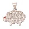 N31 Accesorios DIY mitad plata 925 microincrustación mini circonita de color caniche búho ardilla
