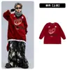 Roupas da Moda Infantil Street Dance Roupas para Performance de Ano Novo Terno Vermelho Estiloso para Meninos Hiphop Roupas para Performance de Bateria para Meninas