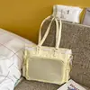 Bolsa Rosa Translúcida Mate con Brillo Fino, Adecuada para Chicas Estilo Anime, Se Puede Usar como Bolso Cruzado o de Hombro, Ideal para Estudiantes que Van a la Escuela, Tareas o Clases Extra