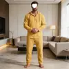 Traje deportivo casual de manga larga de color liso con capucha, holgado, talla grande, de primavera y otoño, transfronterizo del sudeste asiático