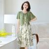 Vestido para Adelgazar la Cintura Look para Madres de Mediana Edad y Ancianas Ropa de Verano para Mujer 40-60 Años Falda Larga de Gasa Fina 2025