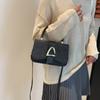 Cor Sólida 2025 Decoração de Cinto Simples para o Dia a Dia Moda Feminina Tendência Costura Cor Sólida Bolsa Quadrada Pequena de Ombro Único Transversal de Mão para Mulheres