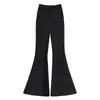 Nuevos pantalones de mujer de cintura alta para otoño e invierno, pantalones anchos de estilo coreano fluidos hasta el suelo, pantalones de microcampana de moda para mujer