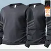 380 gramosSudadera con forro polar para hombre, estilo otoño e invierno, holgada, versátil, sin capucha, cuello redondo, top casual