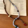 ¡Versátil! Collar de Lana con Ensamblaje de Cuentas Tejidas para Mujer Otoño e Invierno 2025 Nuevo Nicho Único Accesorios de Cadena para Suéter