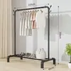Secador de Ropa Simple de Pie de un Solo/Doble Barra, Perchero para Balcón, Colgador de Ropa Extensible para Dormitorio y Residencia Estudiantil