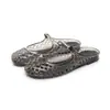 Sandalias Planas Versátiles de Cristal de Gelatina de Lujo Ligero Estilo Coreano, Punta Cerrada, Transpirables, con Diseño Hueco, Cómodas, Zapatos Mary Jane