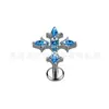 Jiangtai F136 Aleación de Titanio Arete para Hélice Auricular Joyería Punk Cruz G23 Titanio Piercing Joyería Arete