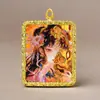 Colgante Thangka de Tíbet Zakilam Cuadrado Aleación de Acero de Titanio Dorado Varios Colores Patrones Dorados Se Pueden Elegir Directo de Fábrica