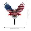 Decoraciones Populares para Césped de Hierro Forjado, Bandera Americana con Temática del Día de la Independencia, Águila, Corazón y Otras Decoraciones