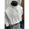 Camiseta Masculina Deconstruída Estilo Americano de Manga Longa, Primavera Cleanfit, Fresca e Estilosa, Top Base Oversized de Caimento Solto para Homens