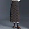 Falda Cuadros de Lana Retro para Mujer Otoño/Invierno 2026 Nueva Falda Bodycon de Cintura Alta Adelgazante Falda Recta Elegante para el Trabajo