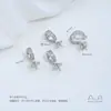 Cobre folheado a ouro 14K com incrustação de zircônia, design de folha em forma de diamante e corda, fecho pingente porta-contas com furo lateral, acessórios para joias DIY feitos à mão