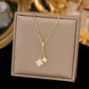 Collar de acero de titanio nuevo sin decoloración para mujer, cadena de clavícula ligera de lujo de verano, nicho, todo-partido, joyería de temperamento de alta gama