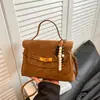Bolso Retro Maillard Marrón para Viajes Diarios de Mujeres 2026 Nuevo Bolso de Hombro Cruzado de Gran Capacidad Bolso Tote de Alta Gama