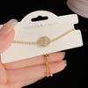 Série Dourada Personalidade Única Tendência Pulseira de Zircônia Luxo Leve Design Versátil Simples Sensação de Alto Padrão Joia de Mão Atacado