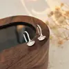 Brincos de Argola Pequenos Minimalistas S999 Prata Pura Chiheng para Mulheres Nicho Luxo Leve Exquisitos Frescos Gancho de Orelha Tendência