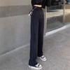Jeans Marrones Estrechos de Cintura Alta Pierna Recta Moda para Mujer Versátil Talla Grande Aspecto Holgado Delgado Pantalones de Pierna Ancha