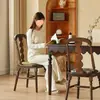 Silla de comedor vintage estilo francés, popular en línea, para uso doméstico, hecha de madera maciza, estilo americano con respaldo de ratán, lujo ligero y diseño simple, adecuada para restaurantes y cafeterías