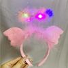 Diadema de ángel navideño tocado luminoso halo de ángel alas regalo para mujer puesto de mercado nocturno pasador de plumas al por mayor