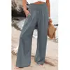 ¡En stock! 2026 Primavera/Verano Europeo y Americano Aliexpress Amazon Casual de Pierna Ancha de Algodón y Lino Populares Holgados Largos para Mujer