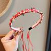 Ano Novo estilo chinês joias infantis simulação trançado headband bonito festivo borla flor headband Ano Novo estilo acessórios de cabelo