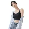 Camisola de Algodão Japonês com Costas Bonitas para Uso Externo Feminino Verão Fina com Bojo Base Interna Sem Alças Branca Feminina