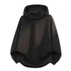 Sudadera con capucha de punto gofre para hombre, nueva colección primavera/otoño 2026, corte holgado, top con caída, estilo casual americano, sudadera con capucha de punto estructurado
