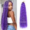 Cabello Crochet de Fibra No Química Europeo y Americano Transfronterizo Trenzado Trenza Sucia Giro Profundo Peluca Ola Profunda Mango de Cabello Venta Caliente