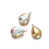 Colgante de amor de cristal con incrustaciones de acero inoxidable en forma de gota, sencillo y moderno, para hacer tú mismo, collar y pendientes, material de joyería