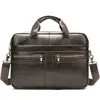 Maletín de cuero genuino para hombre, estilo europeo y americano, bolso de negocios para hombre, bolso de piel de vaca de primera capa, bolso para portátil, bolso bandolera vintage de gran capacidad.