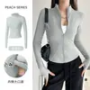 Secado rápido perchero para ropa cuello ajustado corte slim mostrar figura delgada ropa de fitness mostrar figura delgada chaqueta deportiva para yoga running chaqueta deportiva para entrenamiento de Pilates ropa de yoga