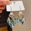 Pendientes de Borla de Cristal de Resina Incrustados de Diamantes con Forma de Rombo Lujo Accesible Ganchos de Oreja de Gama Alta Moda Personalizable Pendientes Versátiles para Mujer