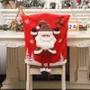 [Personalizado] Decorações de Natal Capa de Cadeira Desenho Animado Velhinho Pernudo Capa de Cadeira de Tecido Atmosfera de Natal Capa de Banquinho