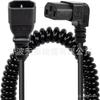 Cable de extensión de alimentación de alta resistencia en ángulo de 90 grados hacia arriba IEC 320 C13 a IEC 320 C14 cable en espiral de fibra de vidrio