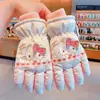 Guantes de Esquí de Conejo Lindos para Niños Invierno Nieve Calientes Engrosados Niñas Niños Impermeables Antideslizantes Guantes de Dibujos Animados