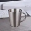 Taza de Agua de Doble Capa de Acero Inoxidable 304 con Asa Taza de Cerveza Taza de Cerveza Aislada Taza para Bebidas Frías Taza para Enjuague Bucal Taza de Café