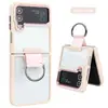 Adecuado para Samsung Z Flip 60% de descuento Pantalla Apilada Funda para Teléfono Móvil Transparente Nuevo Z Flip3 Soporte con Anillo de Metal Funda para Teléfono Móvil