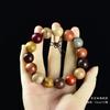 Pulseras de sándalo con cuentas de tesoro múltiple sándalo rojo cuentas de pera hombres caoba texto pulsera de juego cuentas mujeres 108 joyería multimaterial