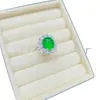 Anillo para Mujer con Calcedonia Verde Hielo Incrustada Plateado al Por Mayor Comparable al Jadeíta Jade Regalos para Transmisión en Vivo