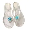 Chinelos de praia com estrela-do-mar para mulheres, sandálias casuais de cristal, chinelos de banheiro antiderrapantes de sola macia, estilo ins